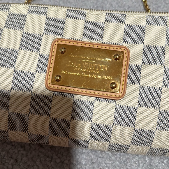 Authentic LOUIS VUITTON Eva Damier Azur Mini Crossbody Chain Bag - Picture 3 of 9